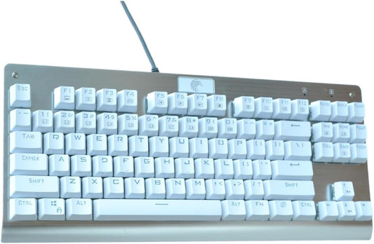 Z-77 75% Mechanical Keyboard – 87-Key Tenkeyless, Outemu Tactile Brown Switches, White Design, Multi-Color RGB Backlight, N-Key Rollover, Multiple Lighting Modes