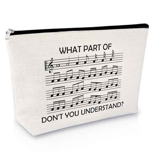 Sfodiary Music Teacher Appreciation Gifts Makeup Bag Thank You Teacher Gifts for Women Cosmetic Bag Birthday Christmas Graduation Presents for Music Lovers Friends Musicians Zipper Travel Pouch