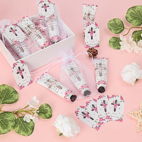 50 Pack Christian Hand Cream Set Gifts for Women Bible Verse Bulk Hand Lotion Travel Size,Women Favors Hand Cream party Appreciation Gifts Include Cards and Organza Bags for Teacher Mom Lover Friends