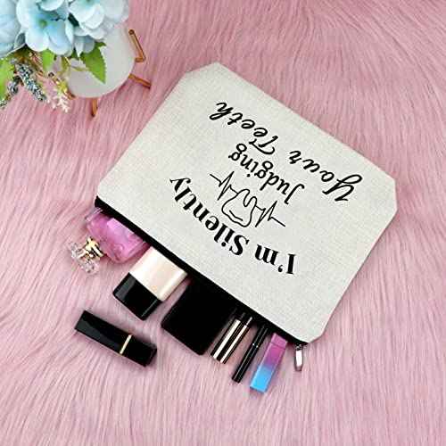 Sfodiary 2Pcs Dentist Gifts for Women Makeup Bag Dental Hygienist Appreciation Gifts Cosmetic Bag Dentist Thank You Presents Birthday Christmas Retirement Presents for Dental Assistant Travel Pouch