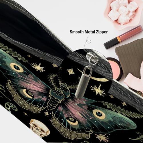 Night Butterfly Moth Makeup Bag, Butterfly Gifts Cosmetic Bag Gothic Travel Pouch, Witchy Gifts for Women Girls Daughter Sisters Coworker Friends Bestie Friendship Graduation Birthday Gifts