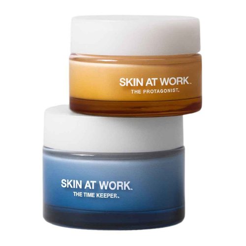 THE DAY & NIGHT DUO with full sizes The Protagonist & The Time Keeper featuring Tranexamic Acid, Peptides, Ceramides, Argan Plant Cells, Hyaluronic Acid, Niacinamide, Turmeric, Caffeine and Mushrooms