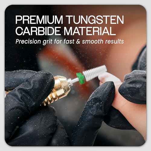 PANA Nail Carbide 5 in 1 Bit - Two Way Rotate use for Both Left and Right Handed - Fast remove Acrylic or Hard Gel - 3/32" Shank - Manicure, Nail Art, Drill Machine (Coarse - C, Silver)