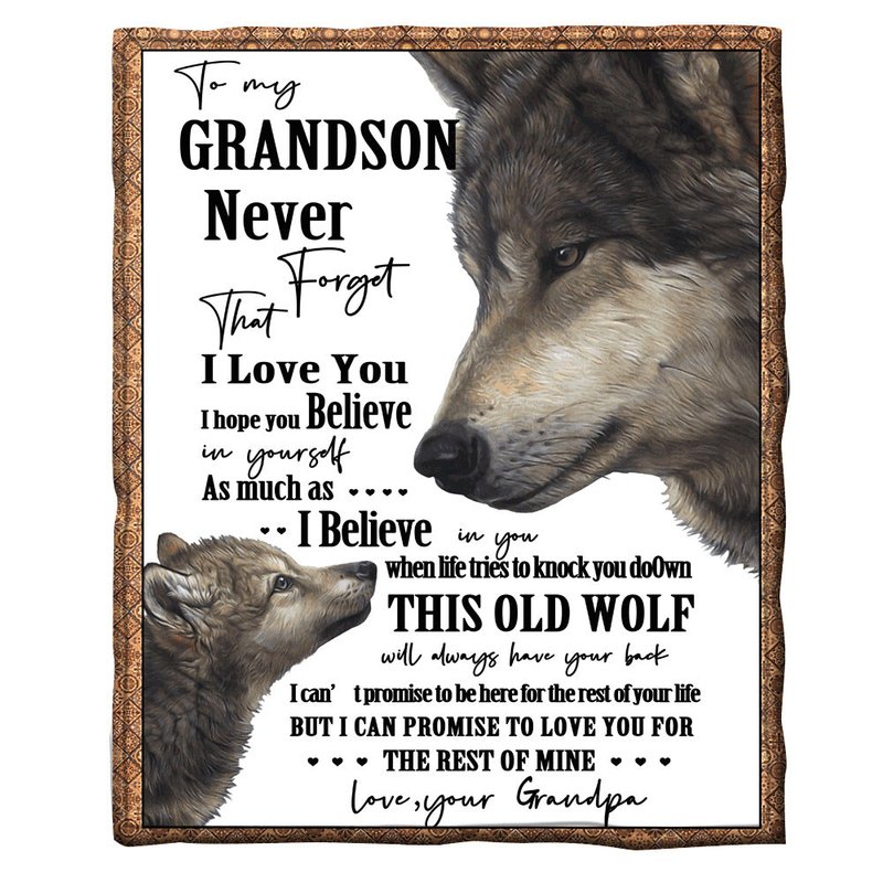 Flannel Wolf Print Blanket - Soft Polyester Bedding for Cozy Comfort