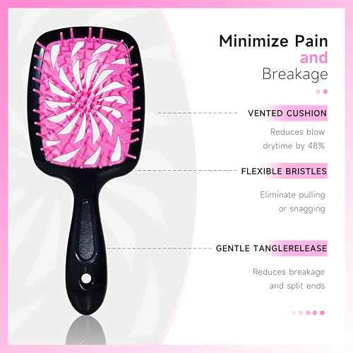 11 Pcs Hair Brush Set, Detangle Hair Brush And Spray Bottle, 3 Pieces Smooth Hairbrush For Toddlers, Suitable For Wet and Dry Hairstyles, Suitable For Adults And Children. (Pink)