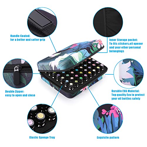 FITNATE Essential Oil Storage,Lotus 56 Bottles Essential Oil Case Shockproof, Waterproof and Durable, Holding 5/10/15 ml Bottles, Essential Oils Travel Case for Young Living Oils,Doterra Containers