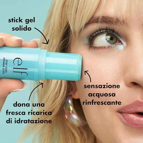 e.l.f. Stay Cool Primer Stick, Hydrating Gel Primer Preps Skin For Makeup, Imparts A Cooling Feel, Infused With Aloe Water, Vegan & Cruelty-Free