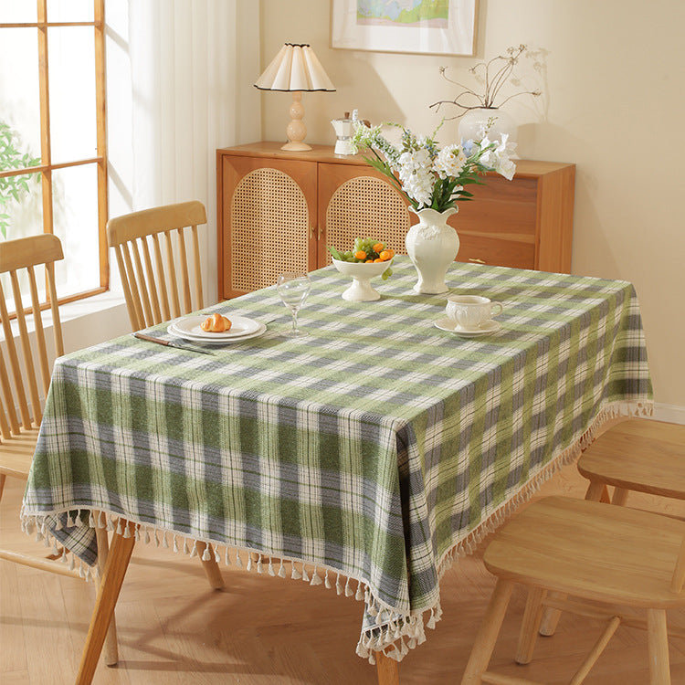 Pastoral Style Thickened Polyester Plaid Table Cloth for Kitchen & Dining