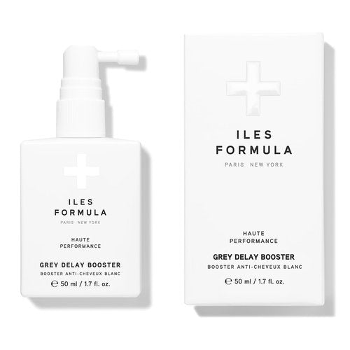 ILES FORMULA Grey Delay Anti Gray Hair Booster – Botanical Leave-In Treatment Spray with Silverfree and Melanogray to Restore Natural Hair Color and Prevent Premature Greying, 1-Month Supply
