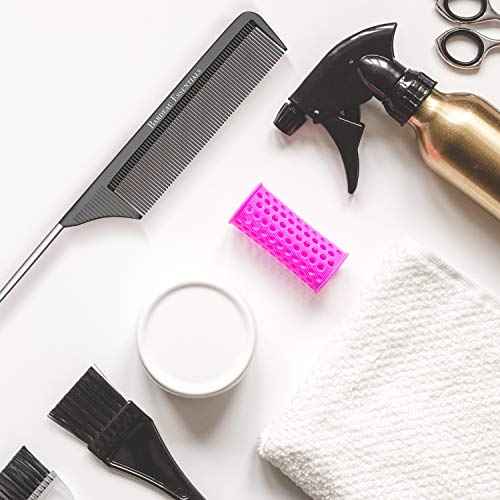 Professional 8.8 Inch Tail Comb - Black Carbon Fiber And Stainless Steel Pintail - Anti Static And Heat Resistant Teasing Lightweight Comb For All Hair Types