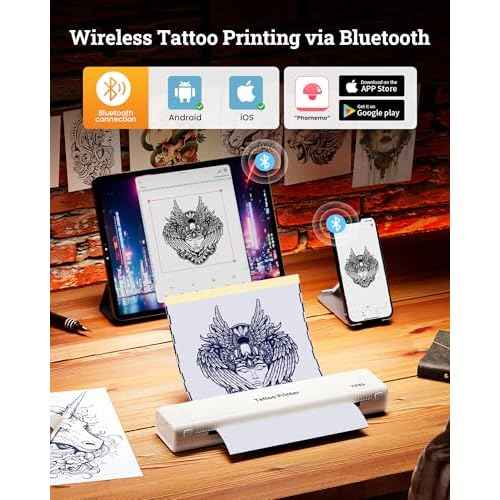 Itari TP81 Tattoo Stencil Printer Bluetooth - 2025 New Tattoo Kit Machine with 10pcs Tattoo Transfer Papers for Tattooing Thermal Tattoo Printer Tattoo Supplies for Tattoo Artists, White