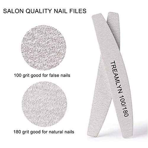 10 Pcs Rough Nail File 100/180 Grit, Heavy Duty Nail Files for Acrylic/Natural Nails, Emery Boards for Nails, Strong Finger Nail Filler, Coarse Nail File for Home and Salon Use