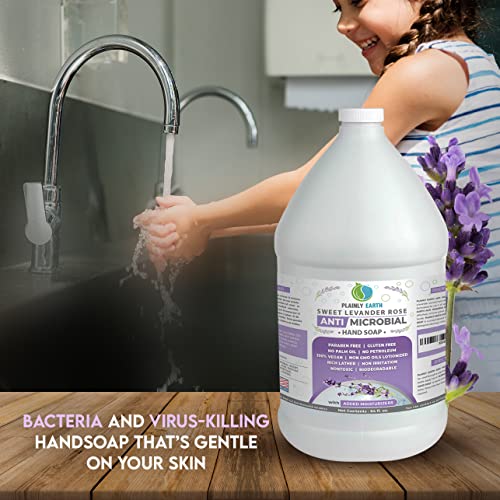 Antimicrobial Liquid Hand Soap (6 x 64 Oz) - Antibacterial Soap Refill - Hand Soap Refill Bottle - Cruelty Free Moisturizing Soap, Sweet Lavender Rose