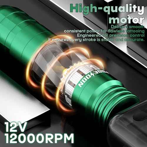 POSEIDON Tattoo Kit Tattoo Gun Kit with 2Pcs 1500mAh Battery Tattoo Machine Kit with 20Pcs Tattoo Cartridge Needle 11Pcs Inks Complete Tattoo Supplies for Beginner