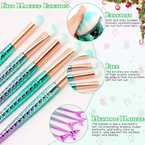 NICEMOVIC Stocking Stuffers for Kids Girls, 11PCS Kids Makeup Brushes Sets for Girls, Cute Stuff for Tween & Teen Girl Gifts Trendy Stuff Christmas Birthday Gift Ideas Cute Make Up Tool Set