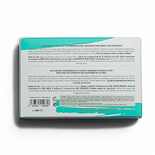 COCUNAT - Wondermask - Cleansing Facial Mask - Detoxifies, Exfoliates and Balances - Closes and Refines Pores - Oily and Combination Skin - Removes Impurities - Pimples - Acne - 50ml