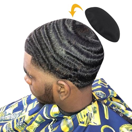 6 Pcs 4.5 Inch Crown Patch for Waves 360 Waver's Compression Rapid Waver's Crown with 1 Pcs Waves Training Pad(Black)