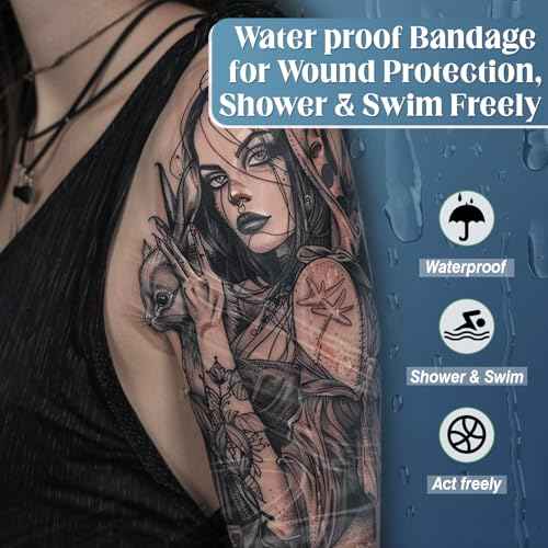 Tattoo Aftercare Bandage Roll 6" x 9 Yard, Tattoo Supplies Waterproof Bandages, Second Skin Cover Up Tape, Skin Repair Initial Healing Transparent Film, Latex Free Wrap