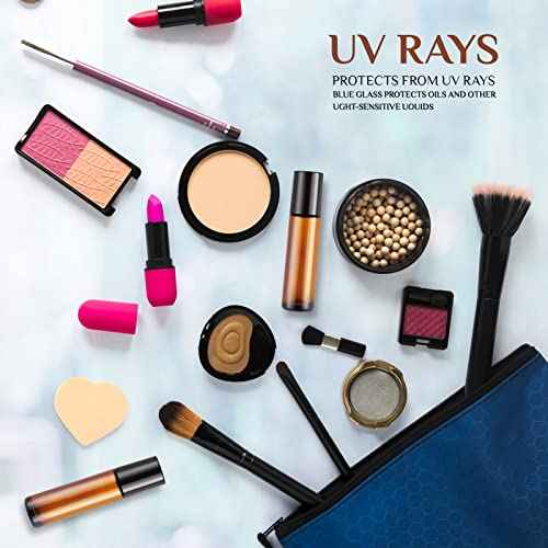 Essential Oil Roller Bottles, 24 Pack Hoa Kinh 10ml Empty Glass Amber Roller Bottles UV Protection with Stainless Steel Balls