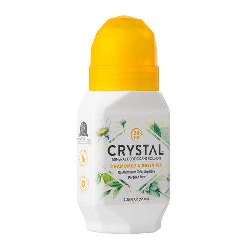 Crystal Mineral Deodorant Roll-On, Chamomile & Green Tea, 2.25 fl oz (Pack of 12)