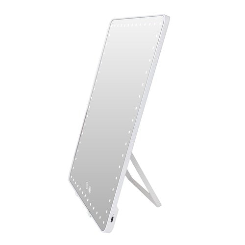 Floxite LED Lighted Tablet Mirror with 15X Magnification, Ultra Bright Lighting, USB-C Charging, Tabletop Stand
