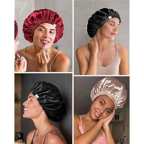 YANIBEST Silk Bonnet Satin Bonnet for Sleeping Women Men, Adjustable Double Layer Hair Bonnet for Curly Braids Reduce Frizz