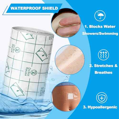 9 Rolls Second Skin Tattoo Cover, Waterproof Tattoo Aftercare Bandage Breathable Tattoo Cover Up Patch Tape Tattoo Flim 2", 4", 6" x 2.2 Yard Tattoo Supplies for Healing Wrap Swimming Shower