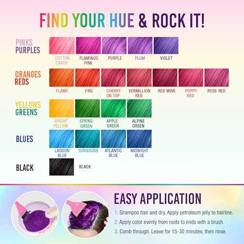 Punky Purple Semi Permanent Hair Color - Vegan & Cruelty-Free Conditioning Hair Dye, Lasts Up to 35 Washes, 3.5 fl oz