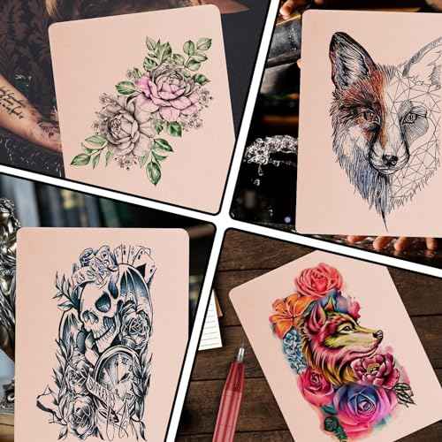 10 PCS Tattoo Practice Skins, 5.7 "x7.6" Double Sided Tattoo Fake Skin, Tattoo Artist Practice Skin for Tattooing Skills Improvement