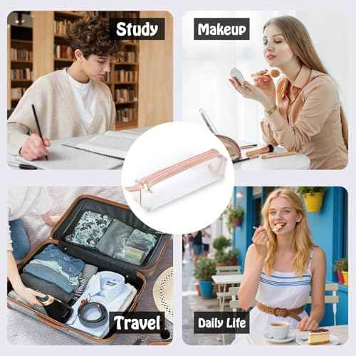 4Pcs Travel Makeup Bag,Toiletry Bag Mesh Portable Clear Cosmetic Bags make up bags Pencil Case Makeup Brush Bag Travel Accessories Storage Bag for Women Home Office