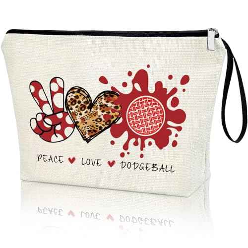 DODGEBALL Gift -Dodgeball Lover Gift Dodgeball Bag Gift for Dodgeball Player Cosmetic Bag Gift for Women Her Dodgeball Girl Make up Pouch Gift for Christmas Birthday Graduation