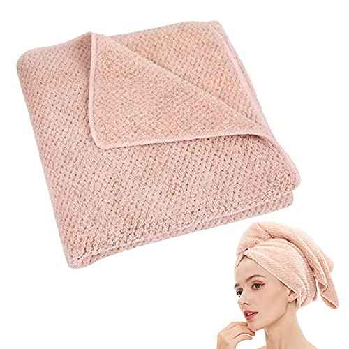 Microfiber Hair Towel Quick Dry Hair Towel Hair Drying Towels Suitable for All Kinds of Hair Ultra Absorbent Long and Thick Hair 20X40inch Lotus Root Pink (1pcs)