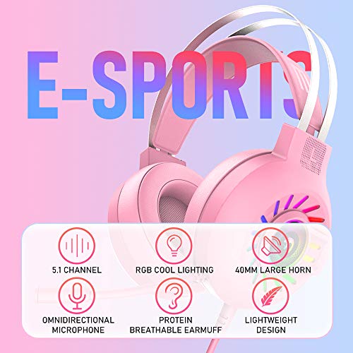 60% Mechanical Gaming Keyboard and Mouse and Mouse pad and Gaming Headset,4 in 1 Wired 68 Keys LED RGB Backlight Bundle for PC Gamers,Xbox,PS4 Users (Pink/Blue Switch)