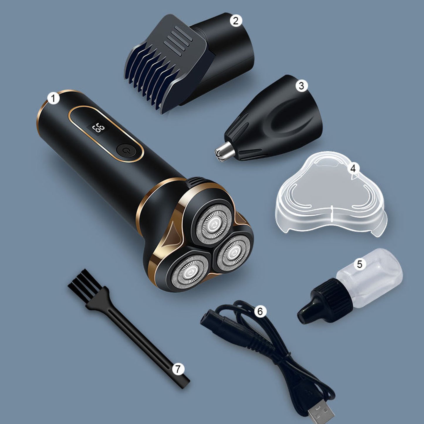 Cordless Electric Shaving Machine Men 3 In 1 For Beard Nose Hair