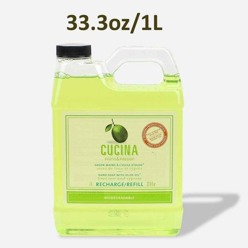 Cucina Purifying Hand Wash Refill, 33.8 Oz Plastic Jug (2, Lime Zest)