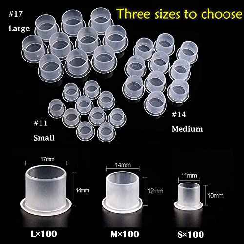 Tattoo Ink Caps Small - Yuelong 1000Pcs Plastic Pigment Caps Disposable Tattoo Cups With Base Sizes 11mm for Permanent Makeup Container Cap Tattoo Accessory Tattoo Ink