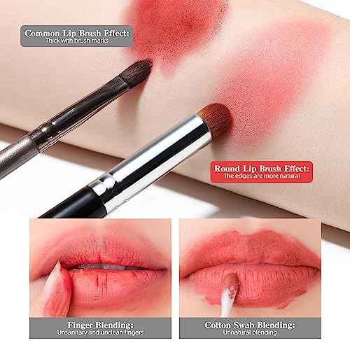 Lip Brush, EIGSHOW Lip Smudge Brush Round head for Gloss Lipstick, Multi-purpose Makeup Blending Applicator, Reusable (L307)
