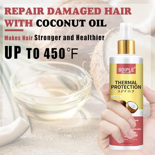 WOZUTUNT Hair Protectant, Coconut- Thermal Protector Spray, Paraben & Dye Free, Protects Heat Damage, Suitable for Daily Care