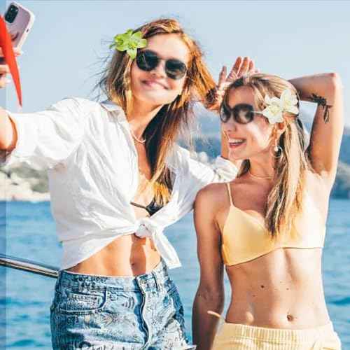 Generic 6 Colors Artificial Flower Hair Clips, Bohemian Flower Hairpin Hawaiian Hairpin for Seaside Holiday, 3.5 Inch Bridal Hair Bobby Pins Headwear for Women Girls(Twin Flowers)