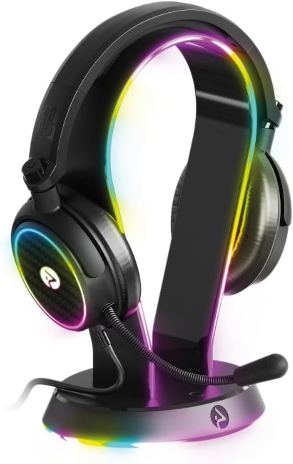 4Gamers Light Up Headset & Stand Bundle - Compatible with Gaming Consoles, PC, Mobile and Tablet