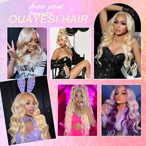 613 Bundles Human Hair Body Wave Blonde Bundles Human Hair 22 Inch 100% Unprocessed 12A Brazilian Virgin Raw Weave Bundles Human hair Blonde Bundle Body Wave Extensions for Women