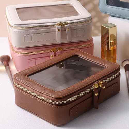 SANHECUN Toiletry bag waterproof cosmetic organizer with handle lagre opening for travelling