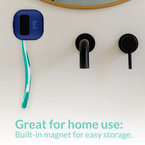 Bril UV-C Toothbrush Cleaner, Portable Cover, Magnetic Holder, and Travel Case for Any Size Toothbrush, Navy, Black, White (5 Pack)