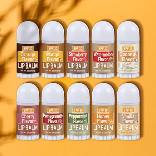 30 Pcs Mini Sunscreen Lip Balms Bulk Spf 30 Fall Favor Gifts Lip Balms Sticks with Sunscreen Employee Appreciation Gifts Teacher Nurse Wedding Baby Shower Christmas Party Favor for Women Men