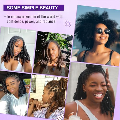 Tight Afro Kinky Bulk Human Hair for Dreadlock Extensions, 100% Human Hair,120Gram 12 Inch 4 Bundles/Pack Natural Black #1B,Repair Extensions,Making Locs or Braids, with Needles and Hairpin
