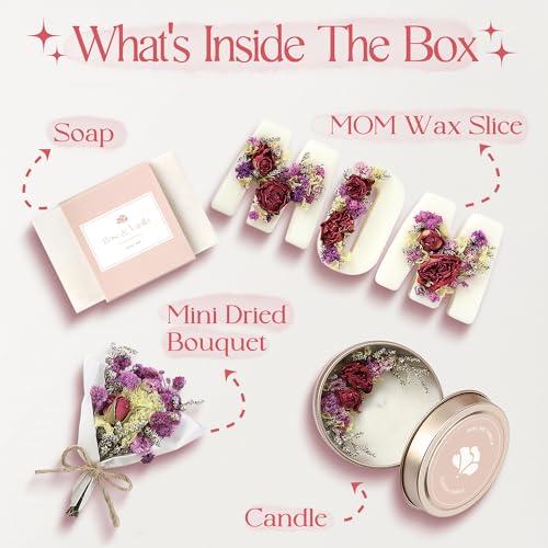 Gift Basket for Mom ? Birthday & Christmas Small Spa Box ? Relaxing Mom Gift Set with Candle, Soap & Wax Melts ? Perfect Xmas, Holiday or Birthday Present