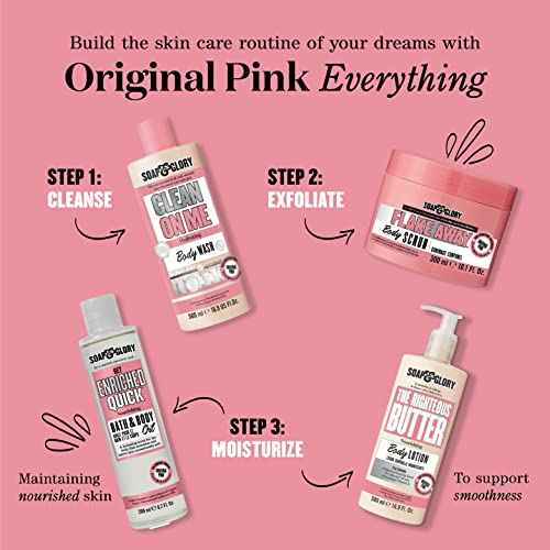 Soap & Glory Original Pink The Scrub Of Your Life Exfoliating Body Scrub - Smoothing & Buffing Vegan Scrub - Rose & Bergamot Body Polish with Shea Butter & Vitamin E (200ml)