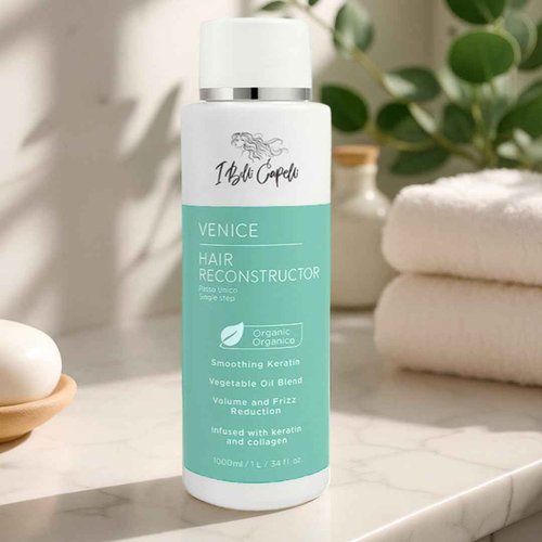 I Belli Capelli Venice Keratina Organica Keratin Hair Treatment, Straightening, Smoothing for All Hair Types (33.8 Fl Oz/1L)