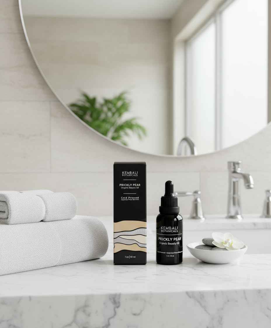 KEMBALI BOTANICALS Prickly Pear Seed Oil, Organic, 100% Pure, Cold-Pressed-Unrefined, for Skin, Hair, Nails. Premium Quality, Imported from Morocco