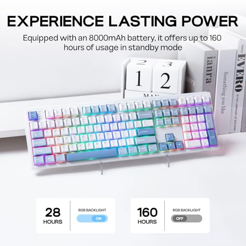 EPOMAKER TH108 Full Size Mechanical Keyboard+CloudGel Wrist Rest for Keyboard and Mouse